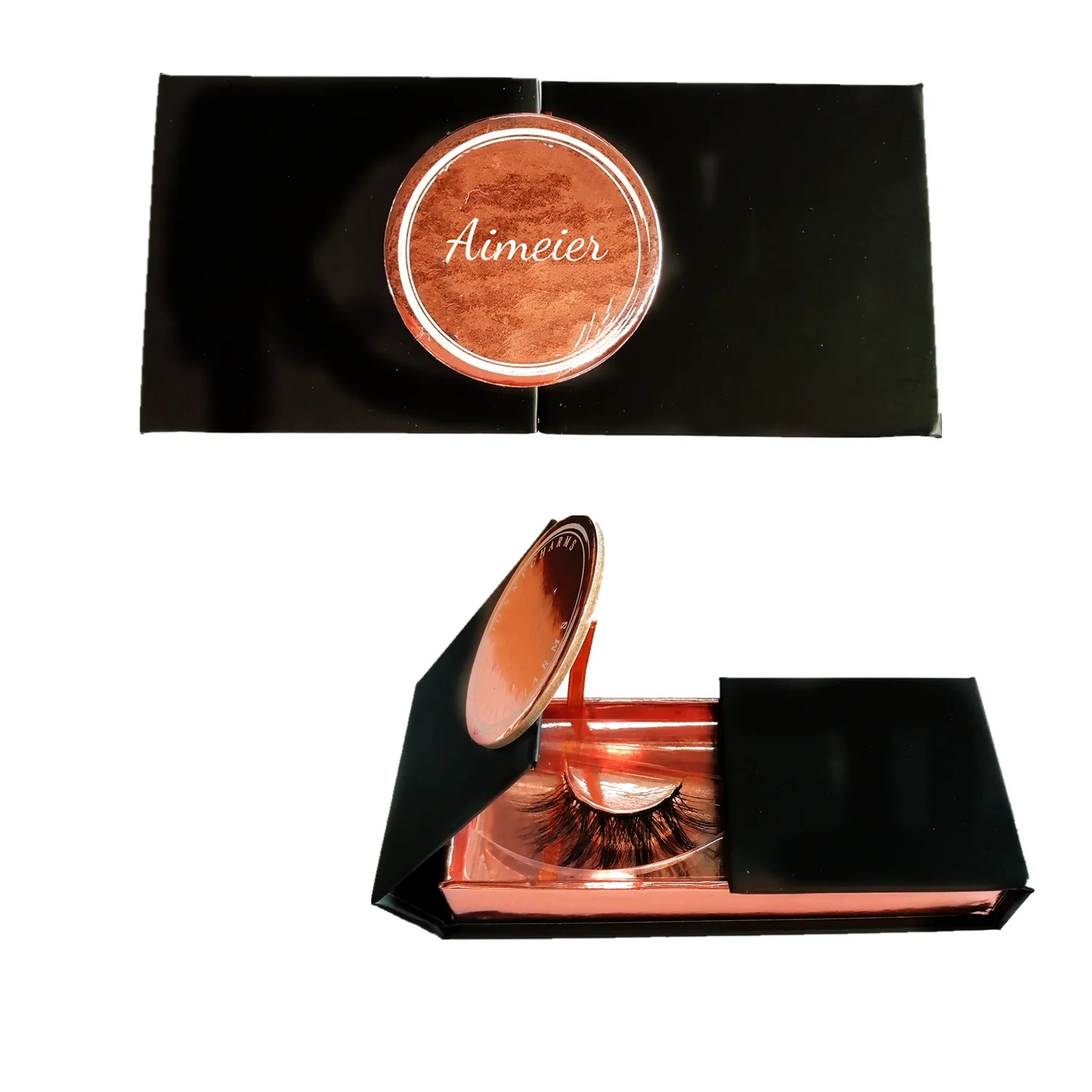 

Faux mink eyelashes silk synthetic eyelashes make your own brand eyelash custom packaging, Natural black