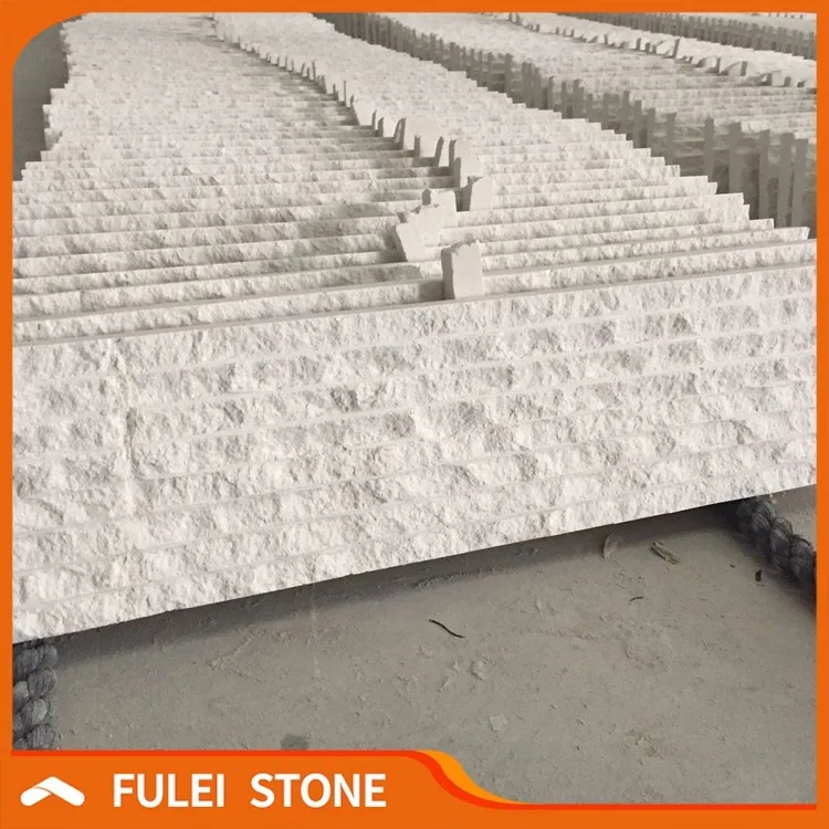 Chiselled surface interior white limestone cladding tile