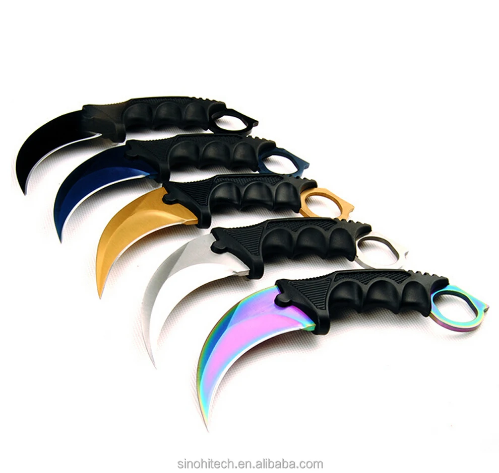 

DHL Free Shipping Sample CSGO Rainbow Fade Claw Knife, Game CSGO Paw Knife,Karambit Knife, Red;black;silver;yellow;color titanium