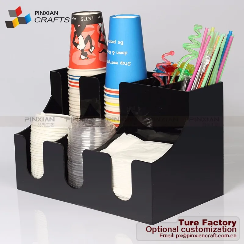 Conference Room Snack Shop Organizer Plastic Cup Stent Condiment Frame ...