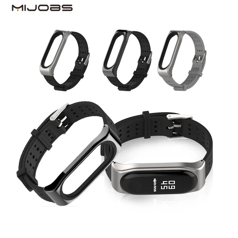 

Mijobs Mi Band 3 Strap Smart watch Replacement for miband 4 Band smart watch Wristband Accessories mi band 3