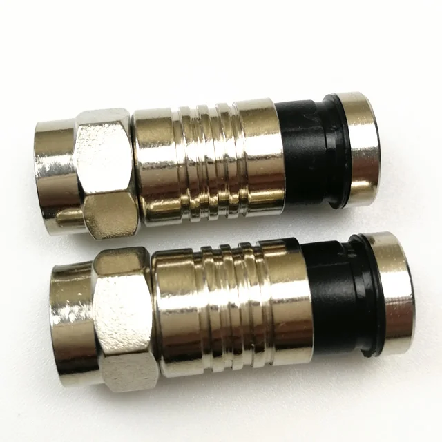 GOLD SNAP SEAL COMPRESSION TYPE F PLUG CONNECTOR RG6 WF100 COAX CABLE COAXIAL 