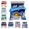 Christmas Print Home Comforter Cover Bedding Sets Duvet Cover Sets Bedspread for Adult Kids