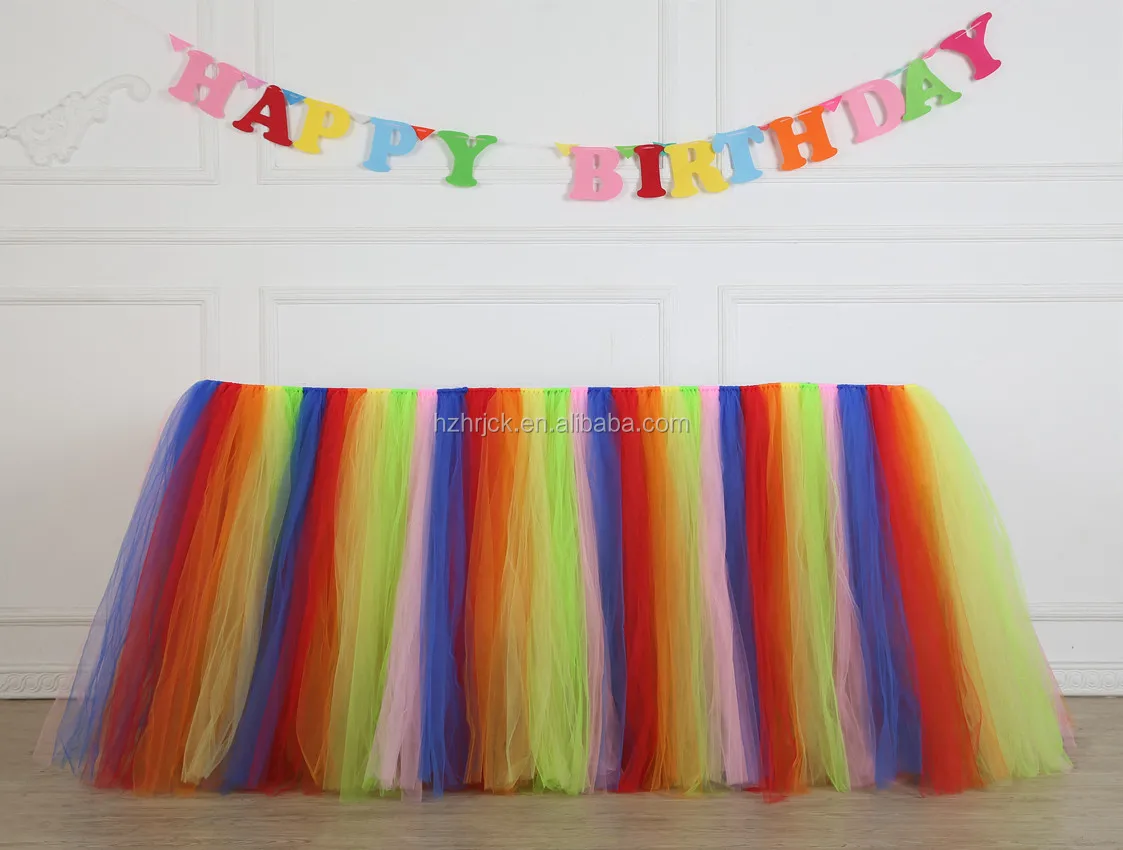 Baby 1st Birthday High Chair Tutu Skirt Tulle Table Skirt Party