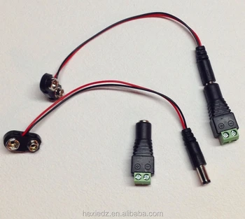 9 Volt Batterie Clip Und Adapter Terminal Block Led LED Beleuchtung weiß 9 Volt mit Kabel und Stecker für 9 Vo