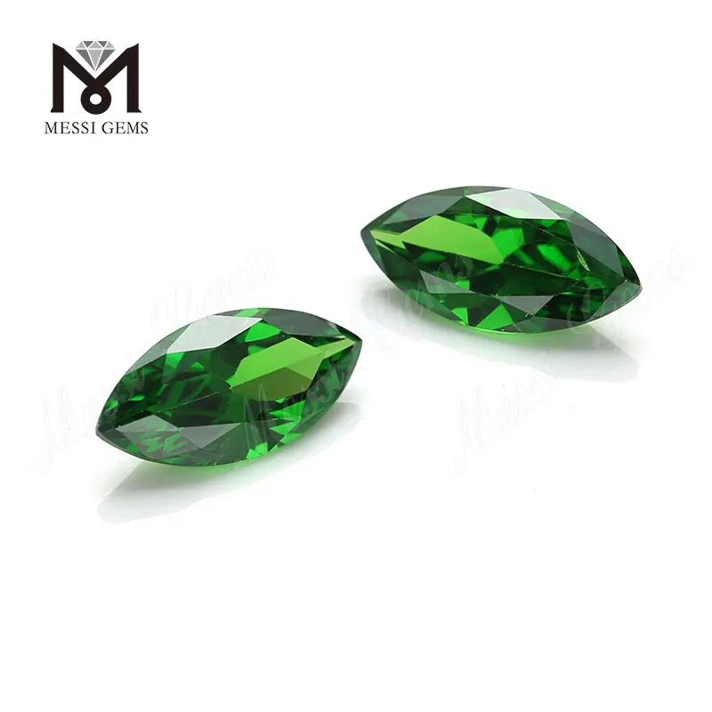 7x14mm loose marquise cut green cubic zirconia stone