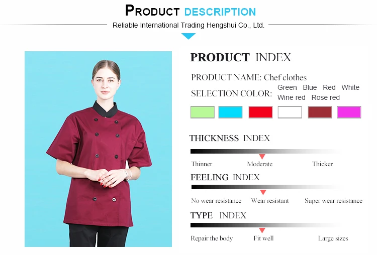 Canteen Bakers Catering Food Processing Fast Kitchen Chef Jacket Coat