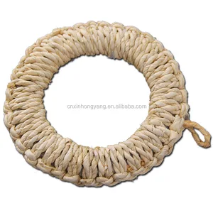 Image of 25 years factory custom hand-woven round straw pot holder, rope Woven Wicker Straw pot Holder Trivets, macrame hemp coaster