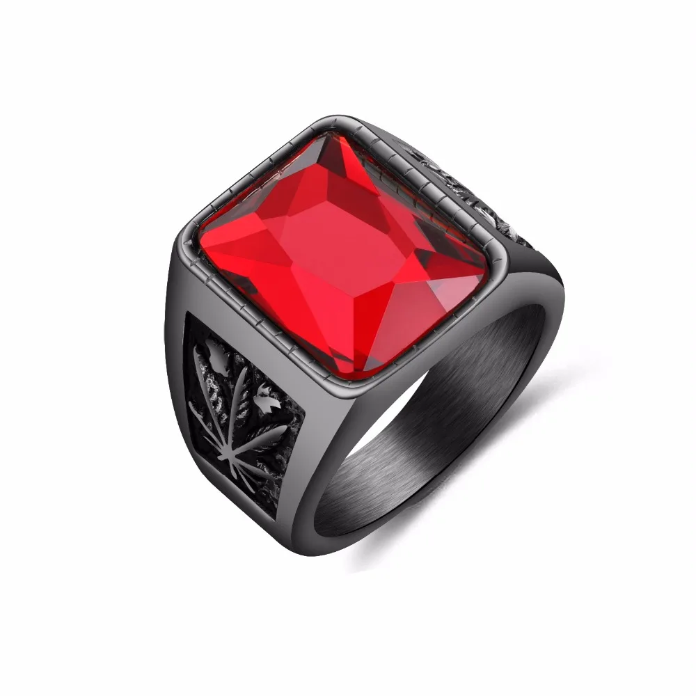 

Men's Jewelry Titanium Jewellery Big Size Statement Ring Genston Stone Ring Designs For Men