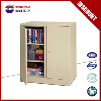 2 Door Small File Cabinet Half Height Steel Cabinet With 2 Shelf