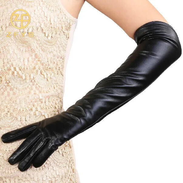 Sheepskin Arm Length Leather Gloves 