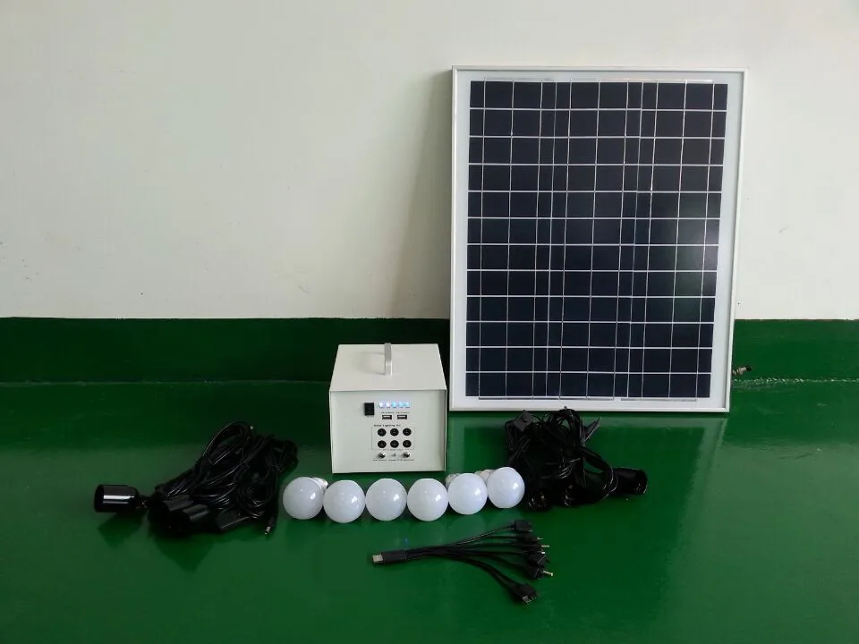 Portable solar energy system for home use DC fan and lighting