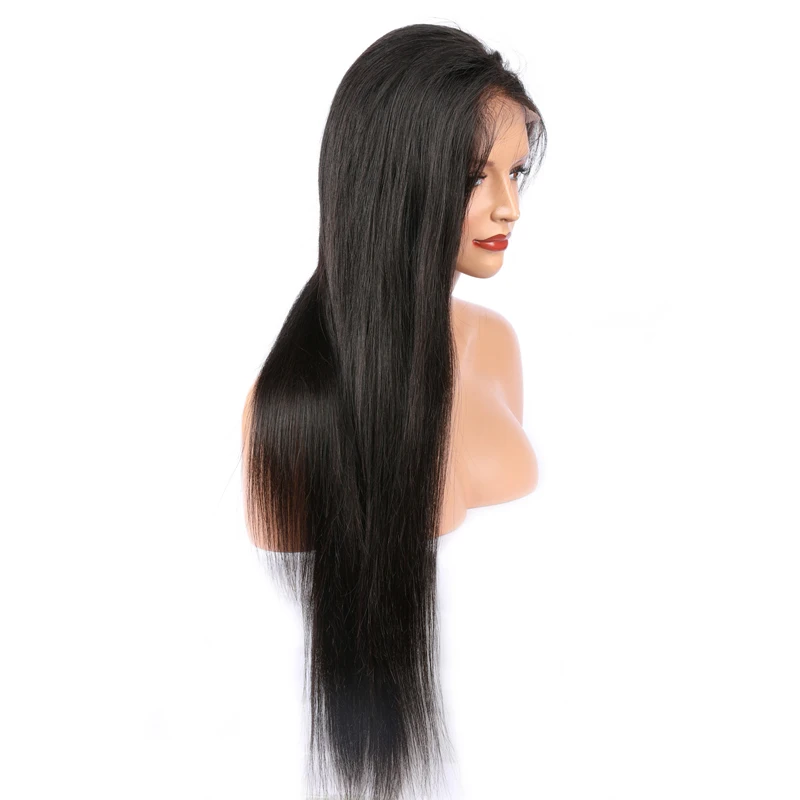 

Free shipping wig vendors 100% unprocessed human hair straight lace front wig