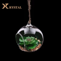 

Crystal Ball Shaped Flower Plant Stand Hanging Transparent Glass Vase For Plant Candle Tea light Holder