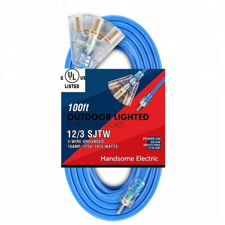 Osha Nrtl Compliant Cold Weather Extension Cord W/lighted End & 3