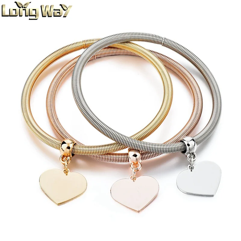 

Hot selling rose gold tone bracelet set with heart shape sheet pendant