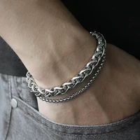 

Fashion Mens Stainless Steel Bracelet, Wheat Curb Cuban Link Chain Bracelets Wristband Bangles