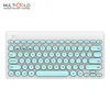 Shenzhen computer accessories colored multimedia 2.4g wireless silent multi device keyboard with round keys cap