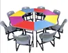 student desk with hand plastic trapezoid top for octagonal groupings