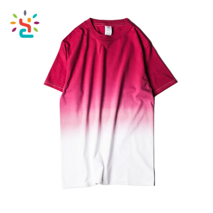 

Wholesale Dip Dye Tshirt Colored Gradual Red White Cotton Hip Hop Streetwear Tie Dye Tee shirt, Customized