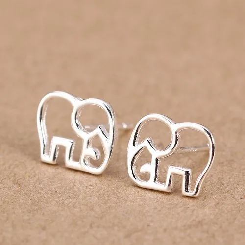 

Womens 100% 925 Sterling Silver Jewelry Fashion Cute Animal Tiny Small Elephant Stud Earrings Gift for Girls Friend Kids Women