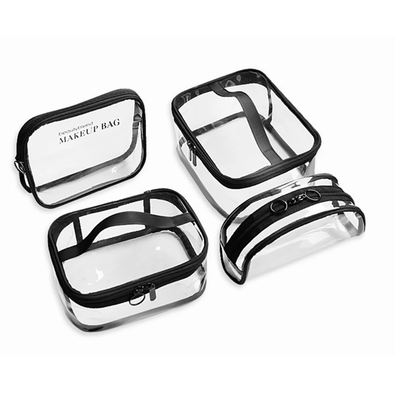 Customized in a variety of sizes and shapes transparent waterproof zipper bag travel storage pvc wash bag