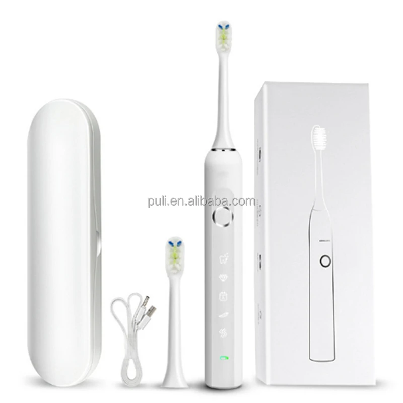 

High quality new design custom wholesale smart electric toothbrush IPX7 Waterproof USB Charging Sonic Electrical Toothbrush, White;black