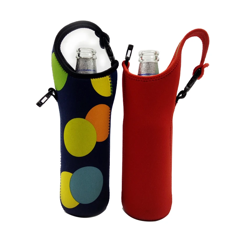 Portable Insulated Buckle Tote Neoprene Wine Bottle Cooler Sleeve