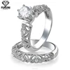 Statement fashion jewelry set includes two wedding rings for women