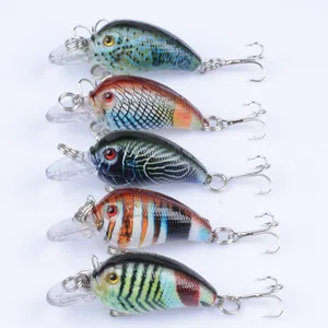 Colored drawing artificial bait 45mm 4g de pesca mini crankbait fishing lure square bill