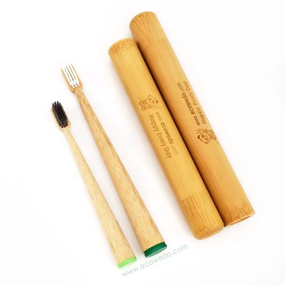 

Adult/Kids Custom Logo Vegan Biodegradable Bamboo Wood Toothbrush Travel Kit