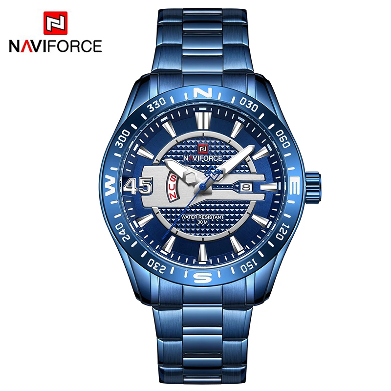 

NAVIFORCE 9157 Men Watch Sport Waterproof Wristwatch Military Army Business Stainless Steel Quartz Male Clock Relogio Masculino