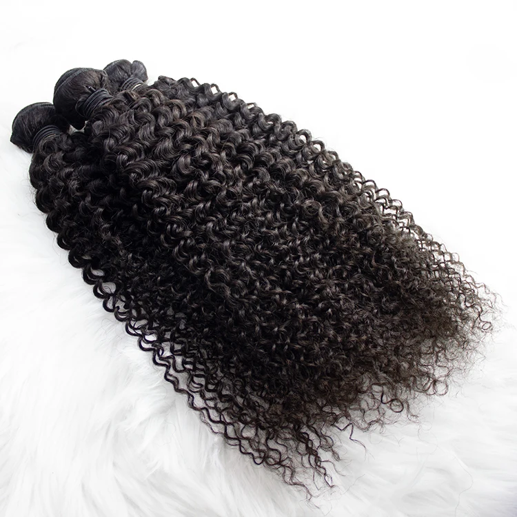 

Hot Sale Unprocessed Virgin Afro Kinky Hair Extensions Curly With Lace Closure, Natural color 1b to #2