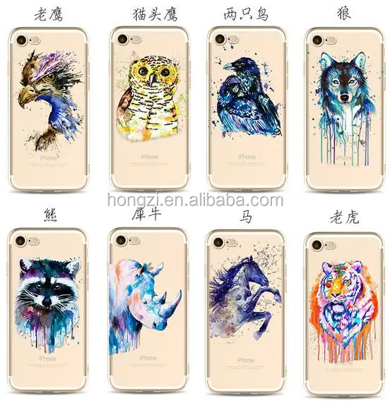 

tpu Animal Color Printing Support custom multi model Back Cover for Iphone 5 6 6P 7 7P Coloured drawing pattern Cell Phone Case