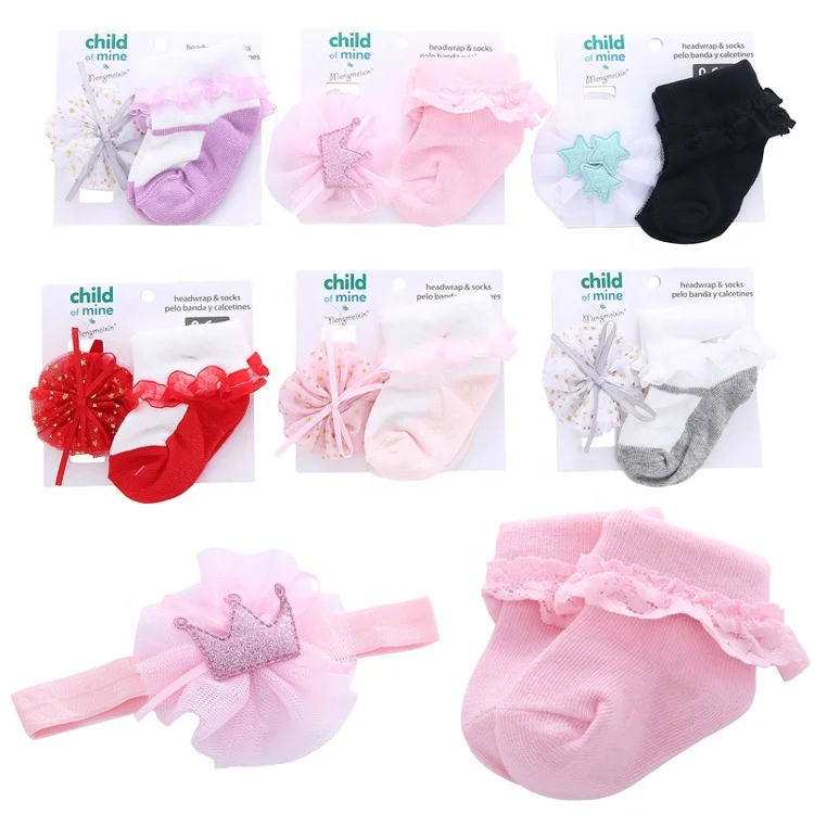 

100% cotton hand knitted baby socks and hairbands