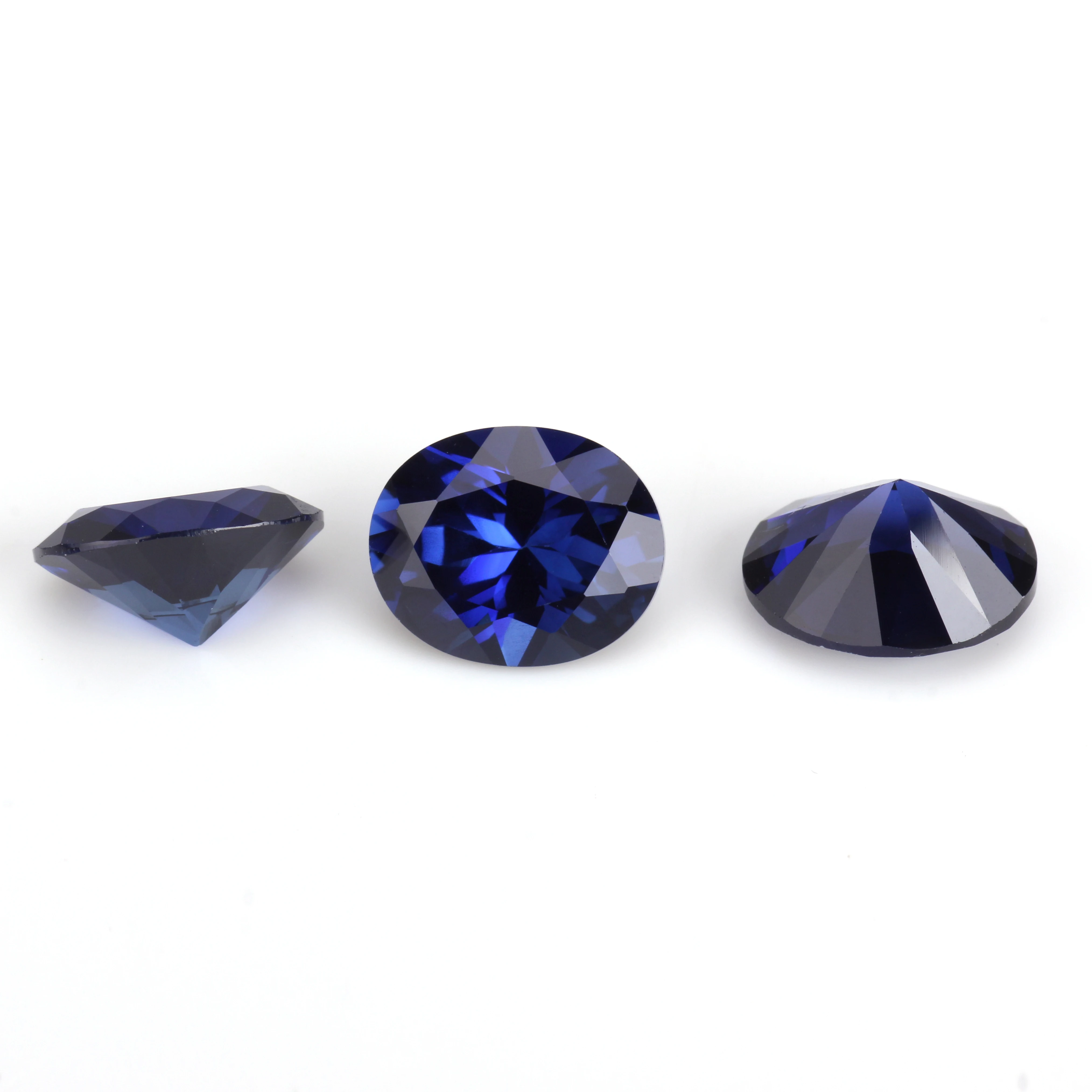 Synthetic Corundum Gemstone Oval Cut Aaa 34# Blue Sapphire Synthetic ...