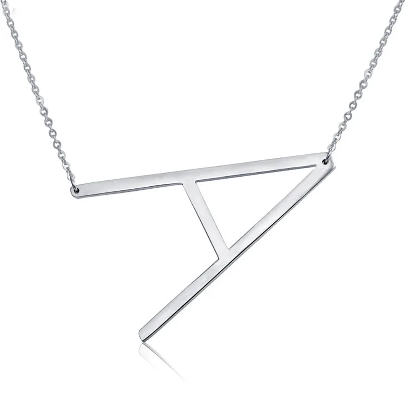 

2019 trending products jewelry initial letter pendant necklace design wholesale, Silver/ gold / rose gold