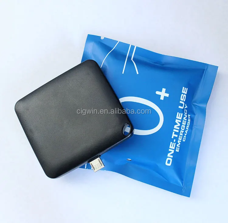 

Mobile Charger Power Bank 1000 mAh One Time Use Phone Charger Disposable Charger
