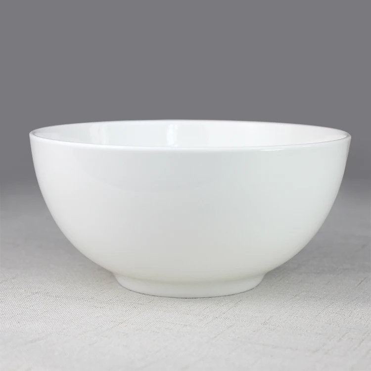 

4.8 inch white bone china porcelain round bowls cereal custom ceramic soup noodle rice salad mixing bowl