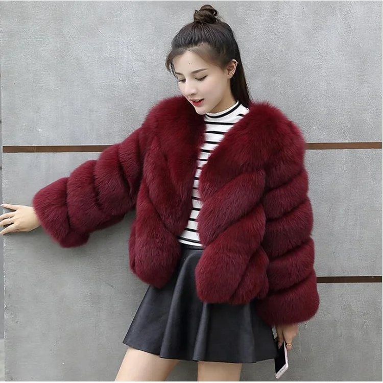 

2018 China Supplier Fashions Faux Fur Coat Woman Winter Jacket Grey Faux Fur Coat