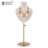 

Countertop Necklace Display Stand Hot Sale Linen Fabric Jewelry Necklace Display Bust Stand