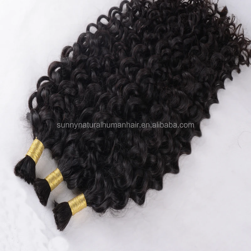 

3 bundles curly brazilian bulk hair extensions without weft deep wave curly human hair braiding bulk, N/a
