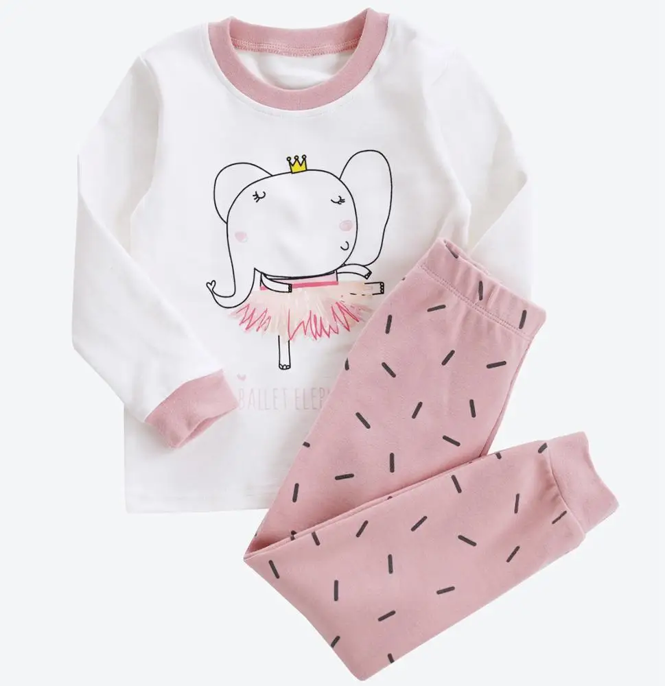 

Pink Lovely Animals Printed 2018 Spring Newest Style Kid's Cotton Pajamas