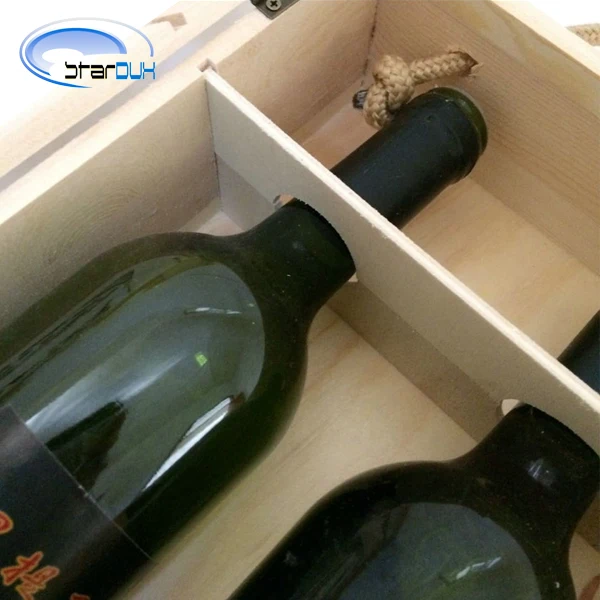 
2018 New Designed 2 Bottle Hinged Birch Plywood Wooden Wine Box 