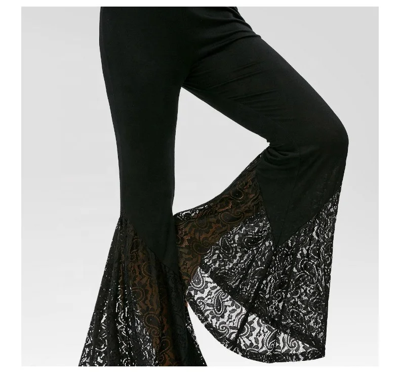 

B14251A new fashion woman lace wide leg long pants