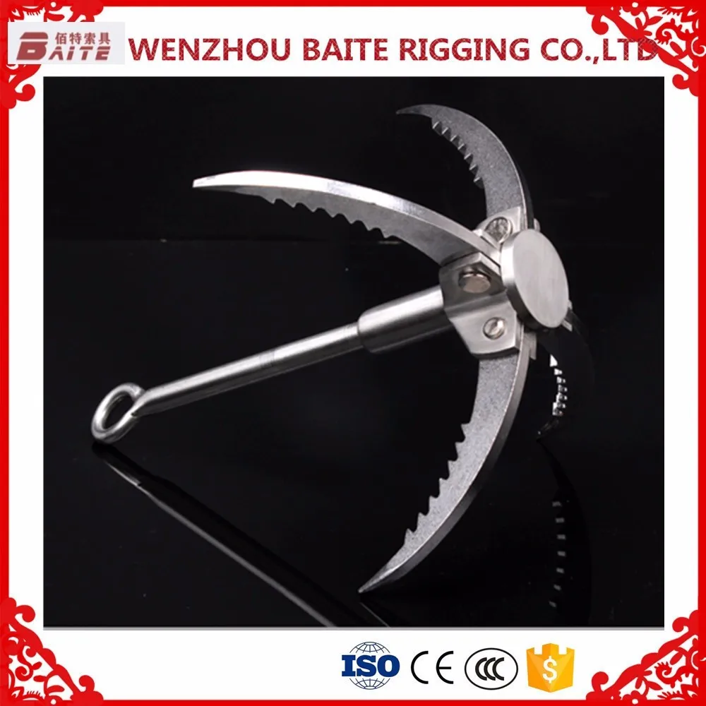 Outdoor Grappling Hook Stainless Steel 304 Four Paws Mountaineering Survival Climbing Claws Wholesale Mining Silver Hook Claws
