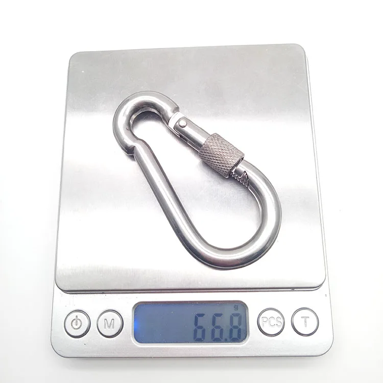 Stainless Steel Snap Hook with Screw Lock Heavy Duty Spring Buckle for Rock Climbing,Outdoor