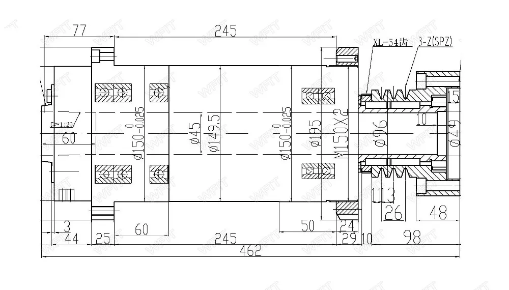 A24 A25 A28 Taper 1000rpm100000rpm Od 120mm250mm Cnc Atc Lathe