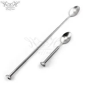 Image of Retractable Cocktail Spoon - 14.5 -34.8cm / 5.7-13.7inch retractable Length,Stainless Steel Mixing Spoon with Masher