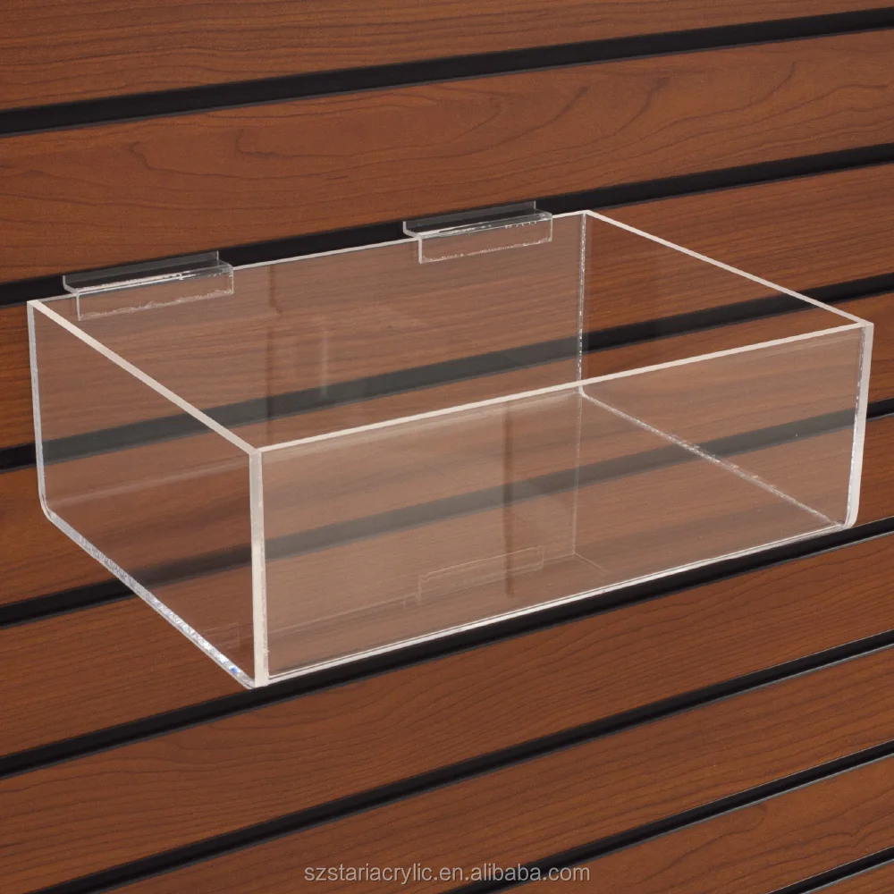 Clear Acrylic Slatwall Box Acrylic Slatwall Display Tray Slatwall
